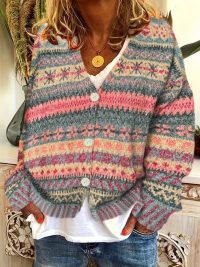 Ladies Versatile Multi-color Sweater Coat