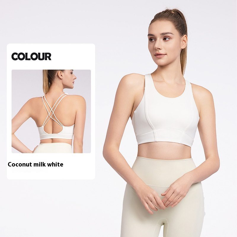 Women's Cool Back Yoga Vest With Chest Pad Workout Bra Sports Underwear
