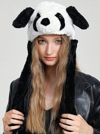 Cute Animal Moving Ear Hat Cute Panda Dog Frog Puppy Plush Hats Halloween Cosplay Party Earflap Hat For Women