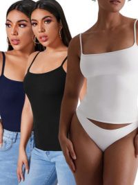 3PCS Solid Color Halter Top For Women