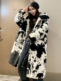 Cow Pattern Winter Coat for Women