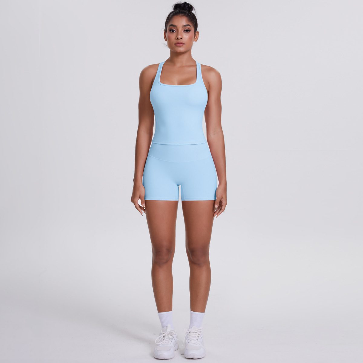 Brushed Outdoor Leisure Running Yoga Clothes Beauty Back Hip Raise Skinny Shorts Suit