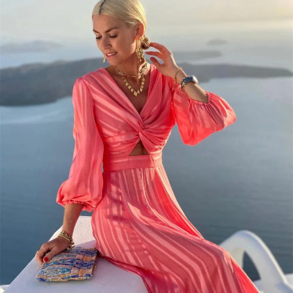 Buy Women's Clothing Online | Buy Trending Dresses for Women Ladies' Fashionable Loose Puffed-sleeve Dress