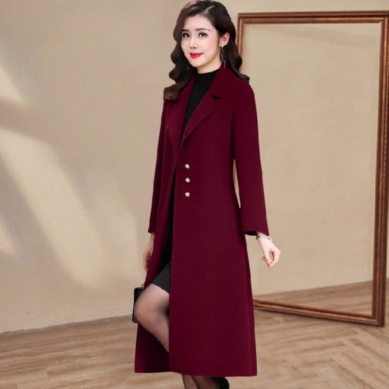 Women's Western Style Woolen Trench Coat