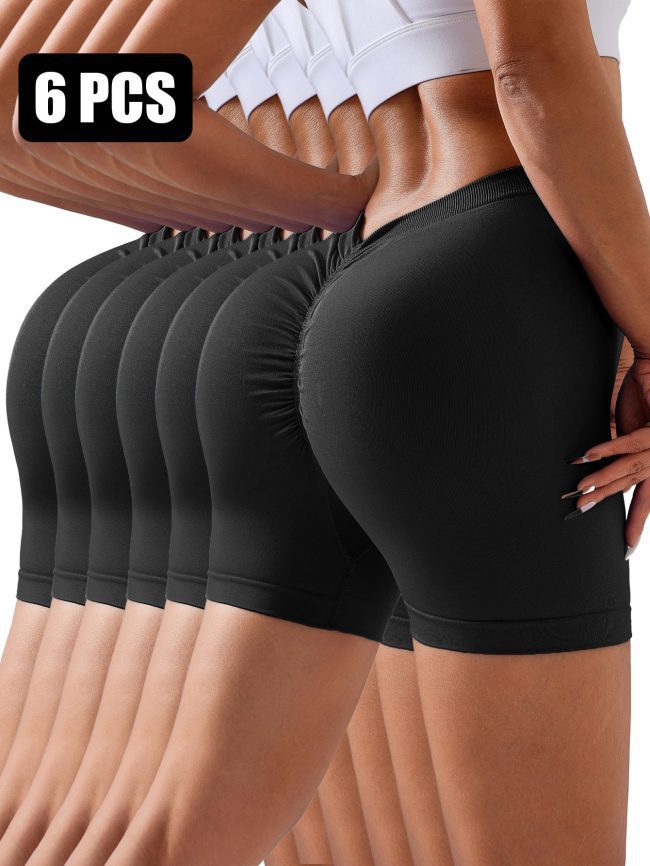 6 Pack Wholesale Solid Color Seamless Back V Shape