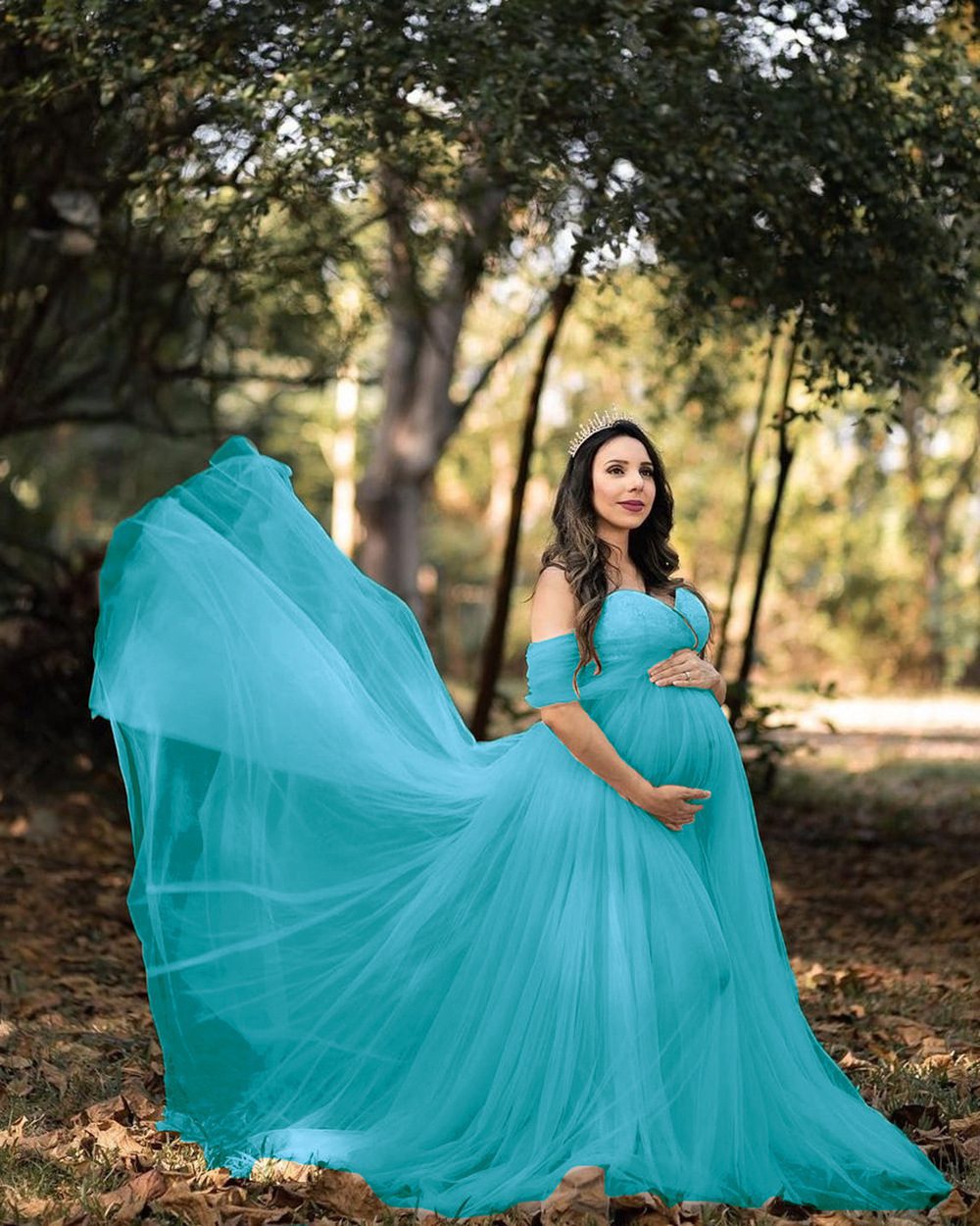 Chiffon Pregnant Floating Tail Floating Sleeve Photography Dress