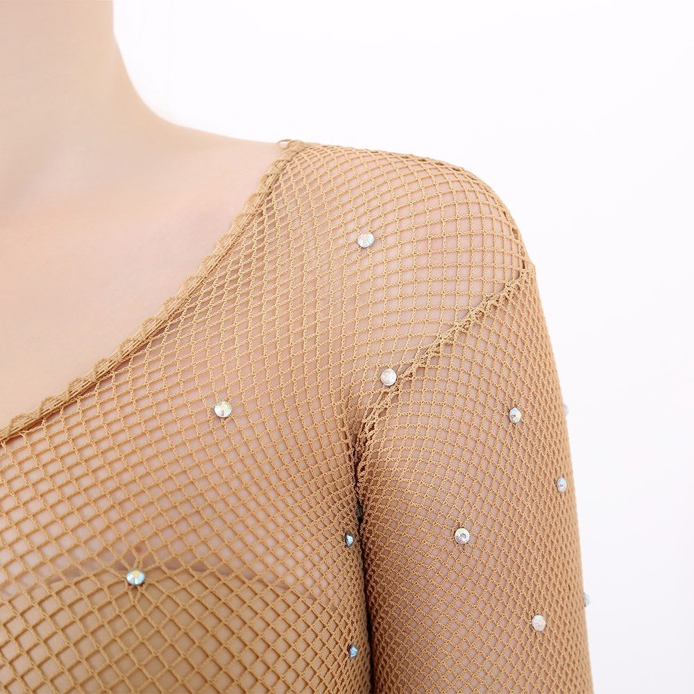 Sexy Rhinestone Mesh Bodysuit for Women – Stylish Body Stockings