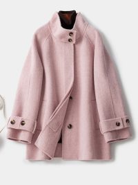 Double-sided Cashmere Women's Mid-length Waist Slimming Woolen Coat