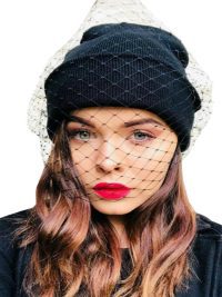 Veil knitted hat warm woolen hat