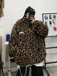 Loose Leopard Print Double-sided Trendy Reflective Jacket