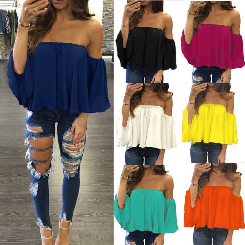 Sexy Top Off-The-Shoulder Loose T-shirt