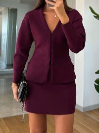 Fashion Simple Woolen Long Sleeve Shirt Sweater Women's Clothing