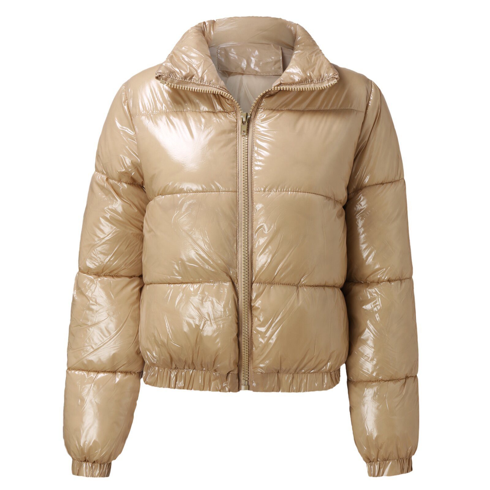 Women’s Bright Metallic Short Cotton-Padded Jacket