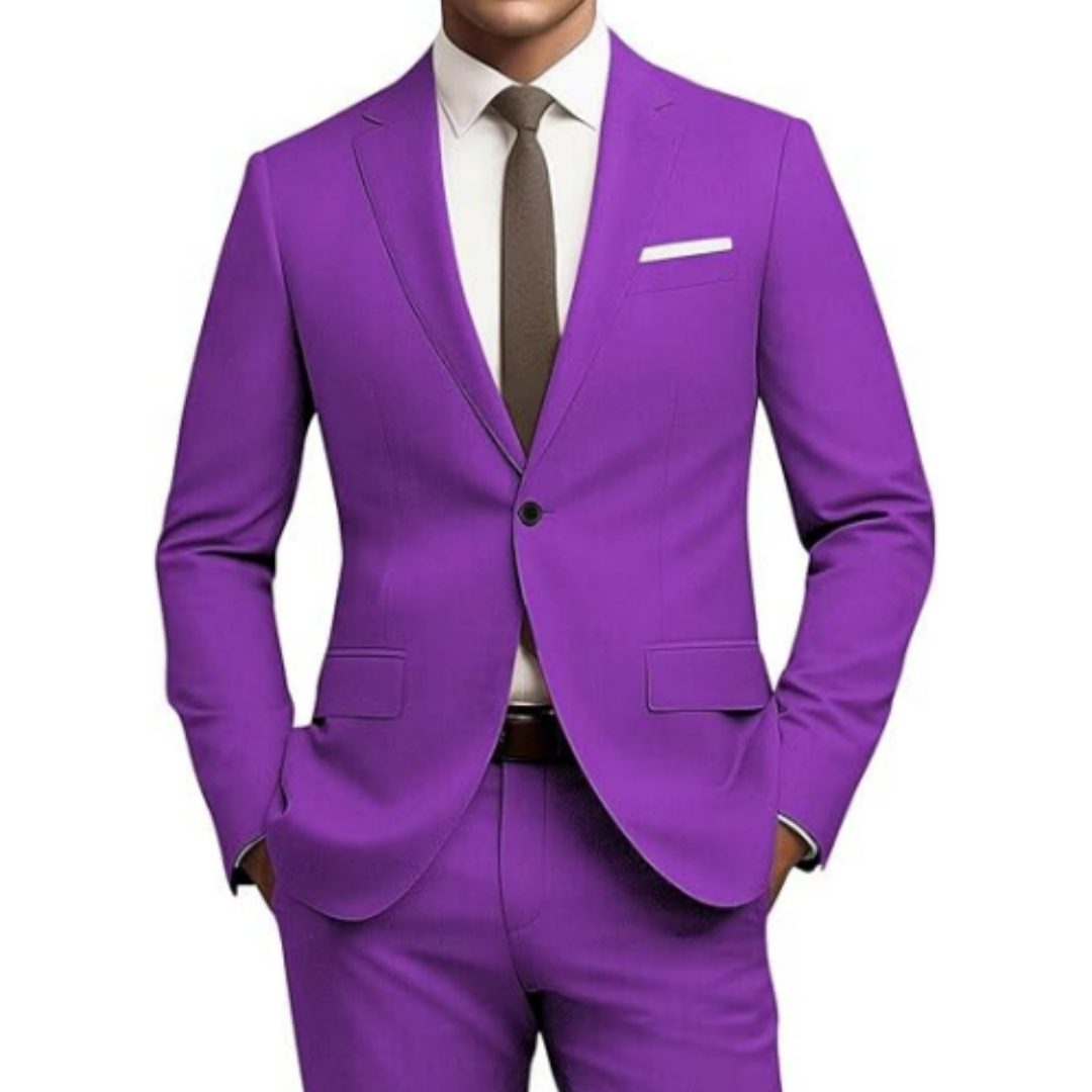 Men's Suit Slim Fit 2-piece Set Casual Business Set