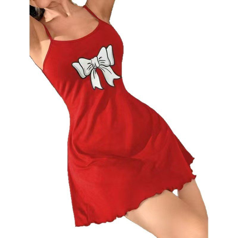 Hot Sale Summer New Pajamas Women's Printed Slip Nightdress