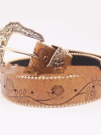 Fashion All-match Casual Retro Maillard Alloy Embossed Women's Belt