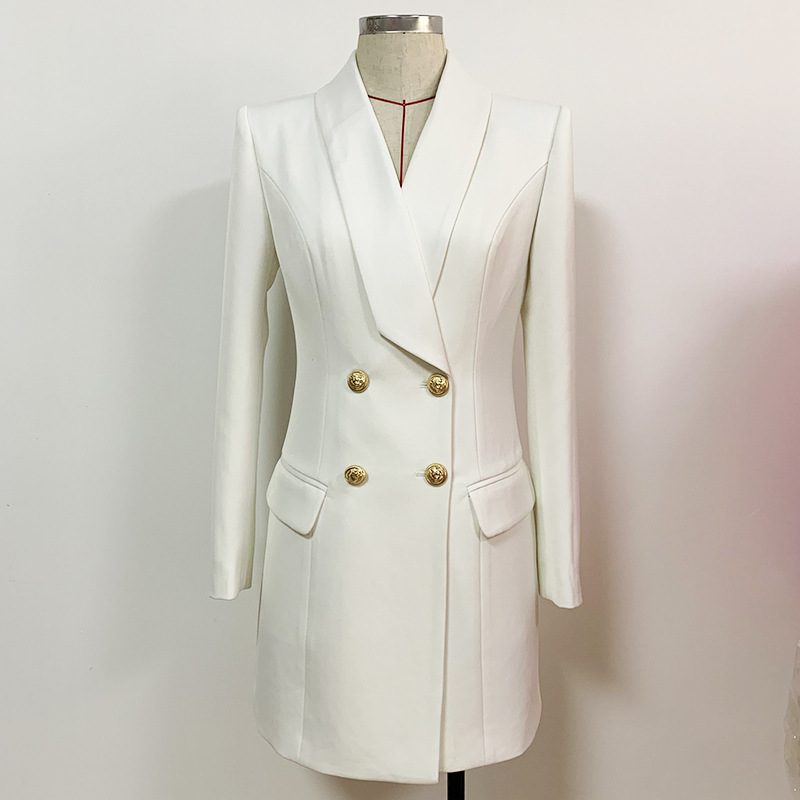 European And American New Suit Double Breasted Dress