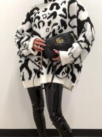 Casual irregular pattern sweater loose top