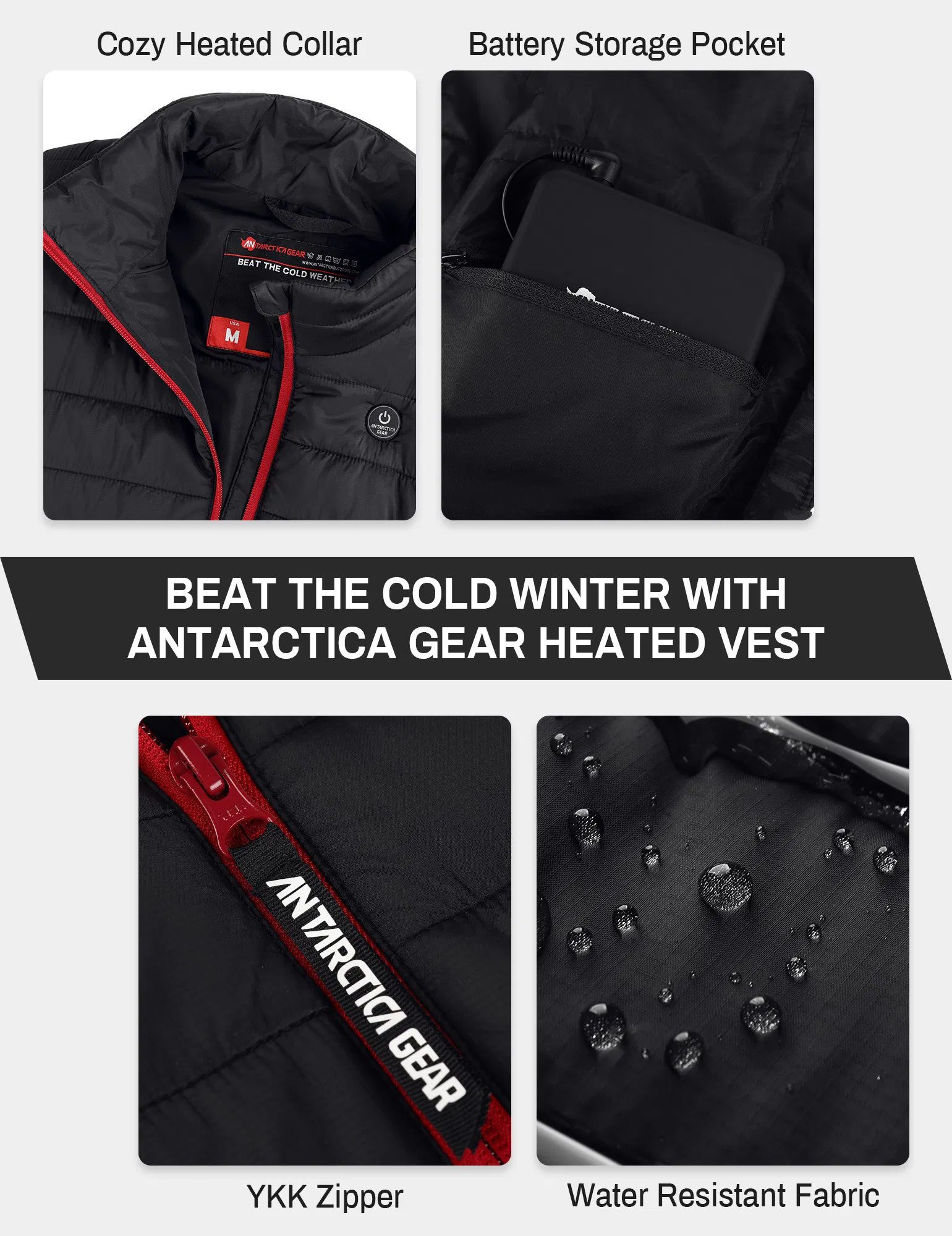 ANTARCTICA GEAR Women's Heated Vest With 16000mAh Battery Pack