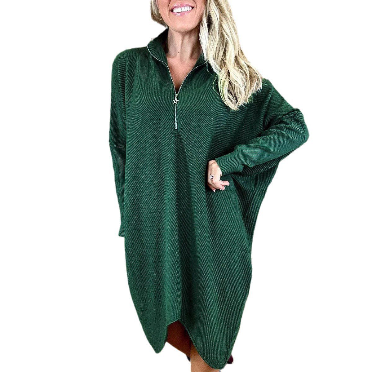 Women's Solid Color Knitted Loose Dress