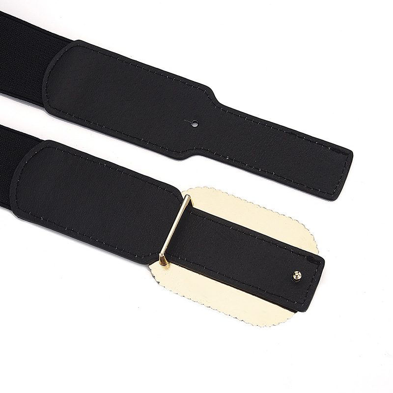 Women's Rhinestone Inlaid Pair Buckle Elastic Elastic All-match Girl Dress Belt