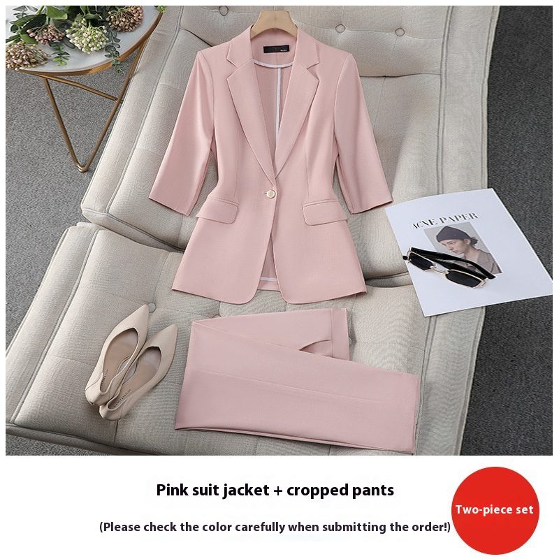 Three-quarter Sleeve Waist Trimming Casual Stylish Thin Suit