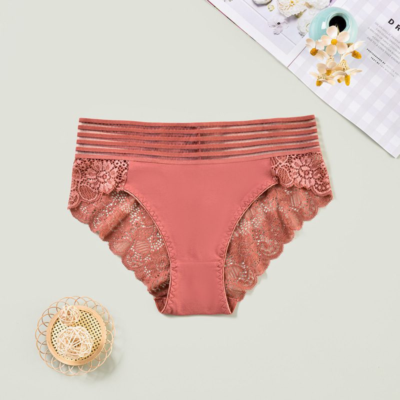 Plus Size Women's High Waist Hollow-out Breathable Underwear