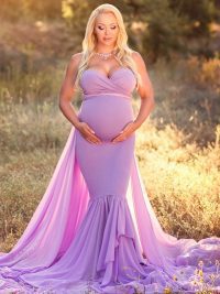 Pregnant Women Fashion Dress Trailing Large Skirt