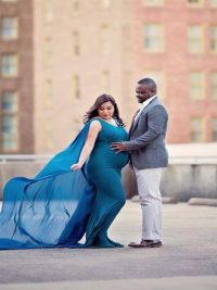 Pregnant Woman Photo Shoot Mopping The Floor And Add Elegance