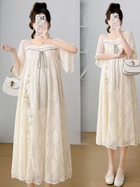 Embroidered Pregnant Women's Large Dress