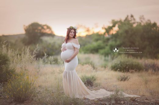 Mercerized cotton pregnant women floating sleeve dress