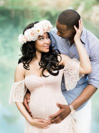 Lace pregnant women trailing short sleeves