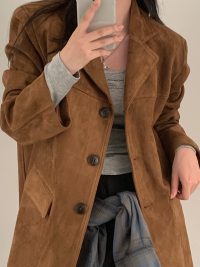 Single-breasted Loose Versatile Pocket Long Sleeve Suit Coat