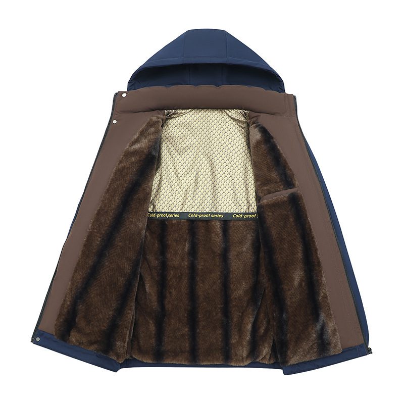 Men's Cotton-padded Clothes Fleece-lined Thickened Outdoor Windproof Waterproof