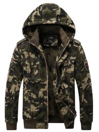 Casual Men's Jacket Camouflage Printed Outerwear