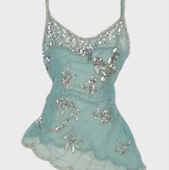 Irregular Sequin Gauze Camisole Slim Fit Versatile Top