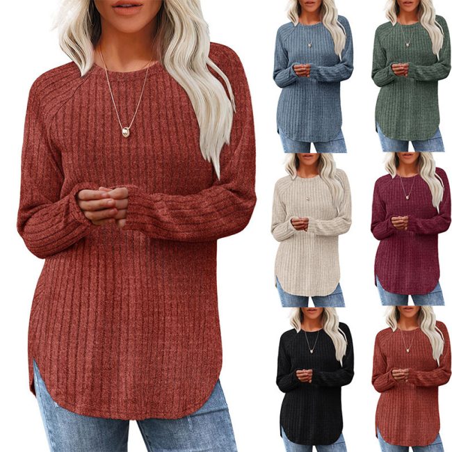 Autumn New Loose Crew Neck Top Women