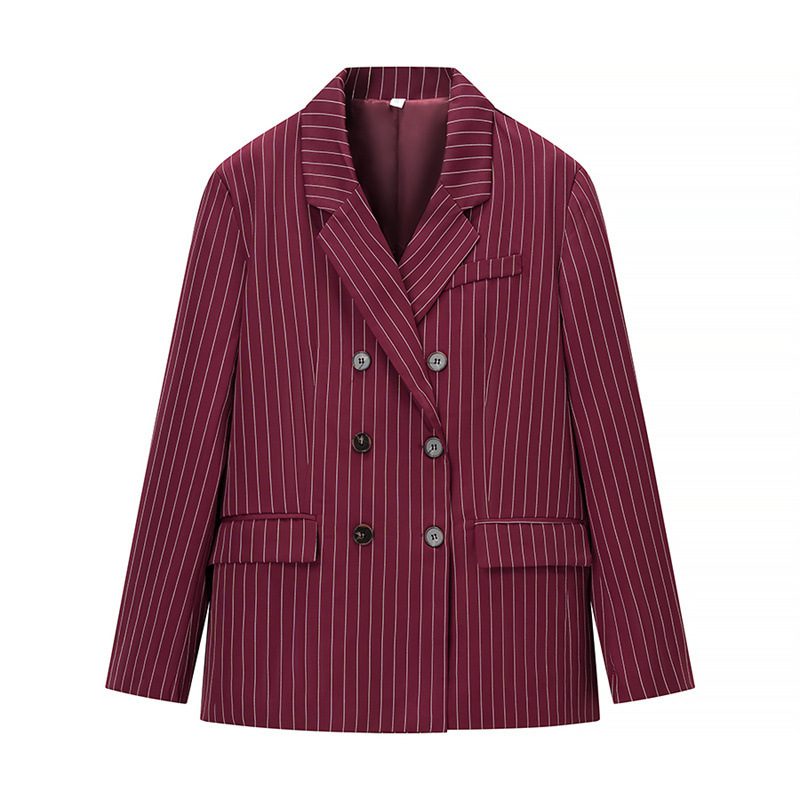Female Casual Versatile Suit Jacket Casual Pants Striped
