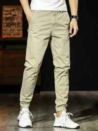 Men's Simplicity Color Versatile Loose Ankle-tied Casual Pants