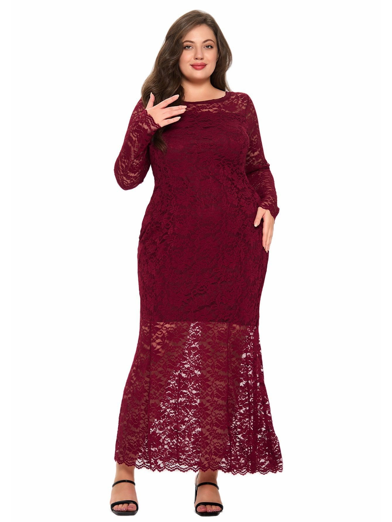 Women's New Lace Slim Fishtail Dress