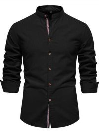 Men's Solid Color Long Sleeve Shirt