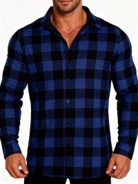 Teenage Men's Checked Long-sleeved Casual Shirt