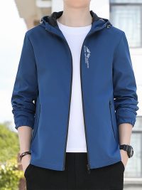 Breathable Quick-drying Loose Elastic Zipper Hooded Men's Jacket