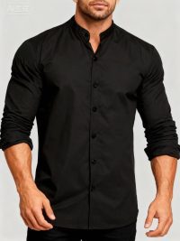 Teenage Men's Stand-up Collar Shirt