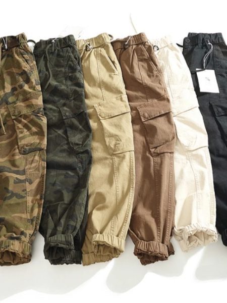 Men's Multi-pocket Stretch Worn Looking Washed-out Loose Cargo Casual Pants