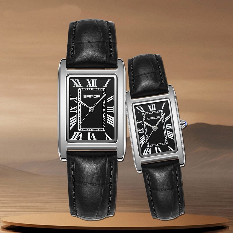 New Square Waterproof Quartz Simple Three-pin Roman Literal Women's Watch
