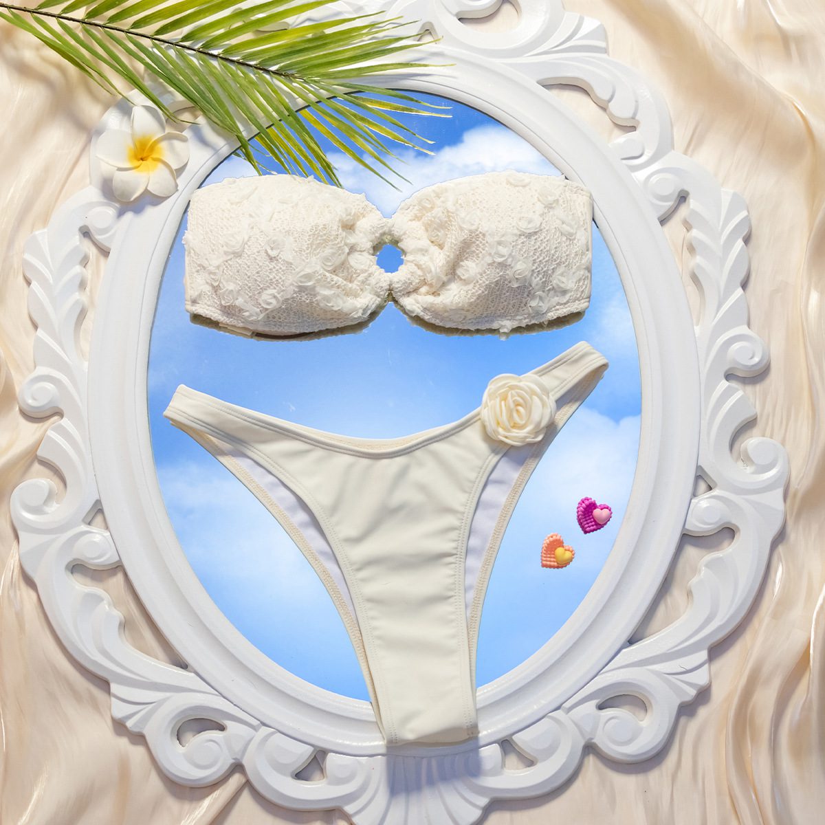 Pure Desire Style Cross-border New Arrival Swimsuit 3D Three-dimensional Flowers