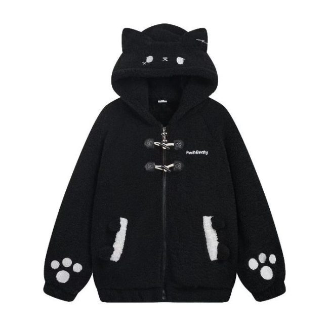 Cute Rabbit Hand Claw Big Ears Lamb Wool Coat