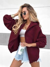 Fashion Hooded Casual Female Cardigan Top