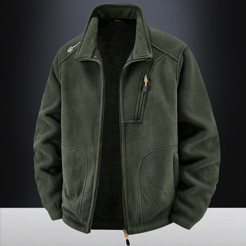 Men's Warm With Velvet Padded Jacket Loose Casual Jacket